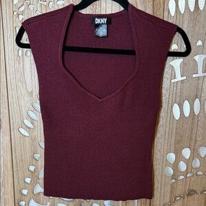 DKNY Deep Red Women's Tank Top
